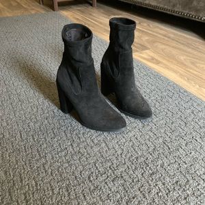 Suede black booties
